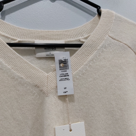 Aritzia Wilfred Liteluxe Cashmere Sweater Light Birch - Picture 3 of 8